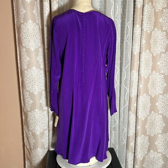 Vintage Pat Argenti Collection 100% Silk Dress Size 10 - Picture 4 of 11